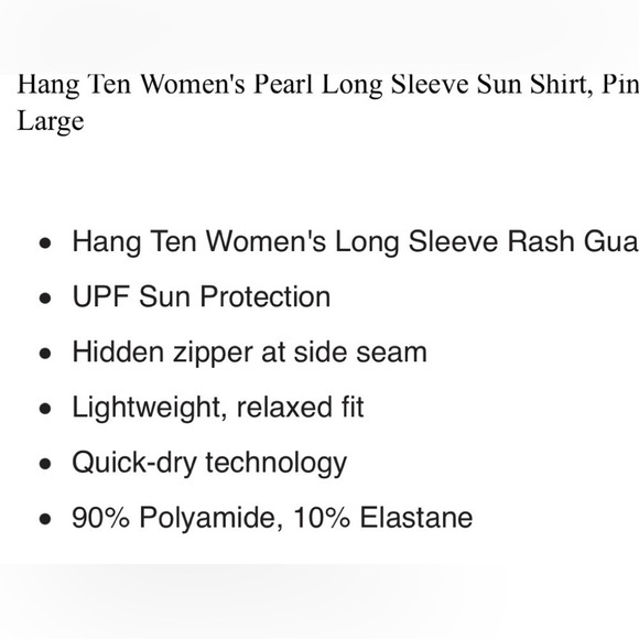 Nwt HANG TEN UPF 50+ quick dry top Large - Picture 14 of 14